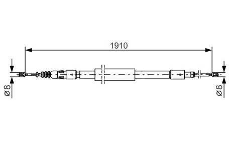 Трос ручника (задний) Citroen C3 09- (1910/1110mm) bosch 1 987 482 318