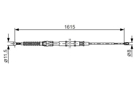 Трос ручника (задний) Skoda Superb 08-15 (1615/805mm) bosch 1 987 482 328