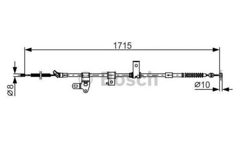 Трос ручного гальма прав.TOYOTA PRIUS -09 bosch 1987482348