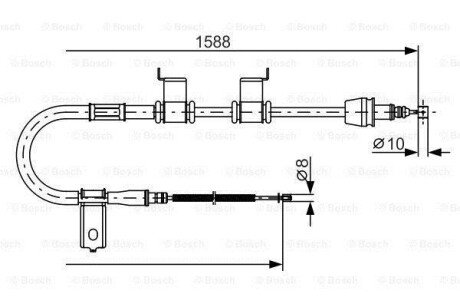 HYUNDAI трос ручн.гальма лів.Accent,Kia Rio 05- bosch 1987482358