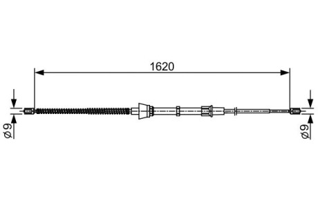 Трос ручника Skoda Bora 05-14 (L=1620mm) bosch 1 987 482 448