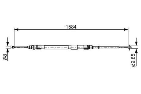 Трос ручника (задний) BMW 3 (F30/F80/F31)/4 (F32/F82/F36) 11- (L=1584mm) bosch 1 987 482 491