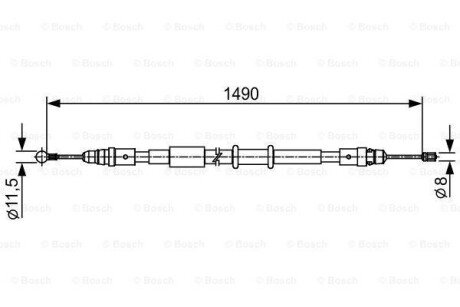 RENAULT трос ручного гальма задн. прав./лів. Master 2,3 10- (1490mm) bosch 1987482553