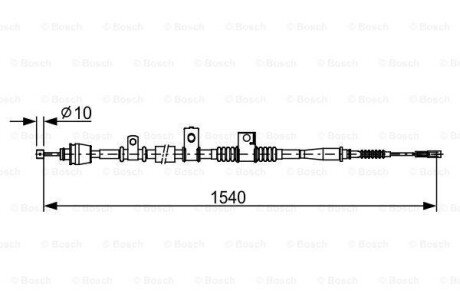 KIA трос ручн.гальма прав.Cerato 11/04 - bosch 1987482621