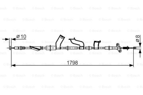 HONDA Трос ручного гальма прав. CR-V 2,0-2,4 06- bosch 1987482788