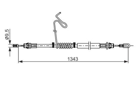 Трос ручника (задний) (L) Ford Transit 06-14 (L=1343/1120mm) bosch 1 987 482 883