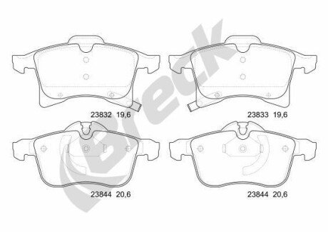 Колодки гальмівні (передні) Opel Combo 01- (Ate) breck 23832 00 702 10