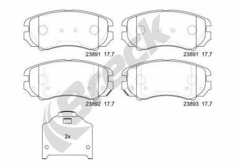 Колодки гальмівні (передні) Hyundai Sonata/Tucson/Kia Sportage 01- breck 23891 00 701 10