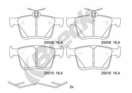 Колодки гальмівні (задні) VW Golf/Touran 1.0-2.0 TDI 12- breck 25008 00 704 00