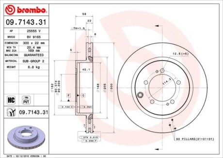 Гальмівний диск brembo 09.7143.31