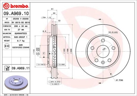 Brembo 09A96911 (фото 1)