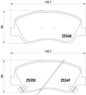 Комплект гальмівних колодок brembo p18 025