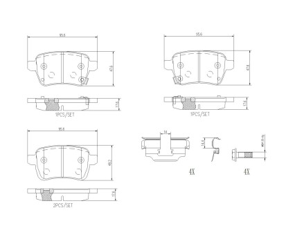 Гальмівні колодки дискові brembo p23 190