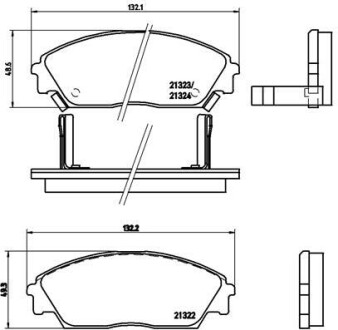 Гальмівні колодки дискові brembo p28 016