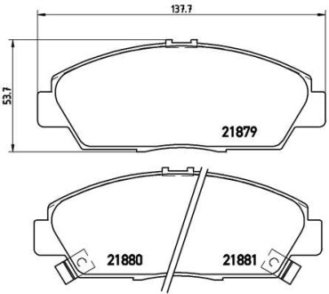 Гальмівні колодки дискові brembo p28021 (фото 1)