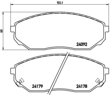 Комплект гальмівних колодок brembo p30 019