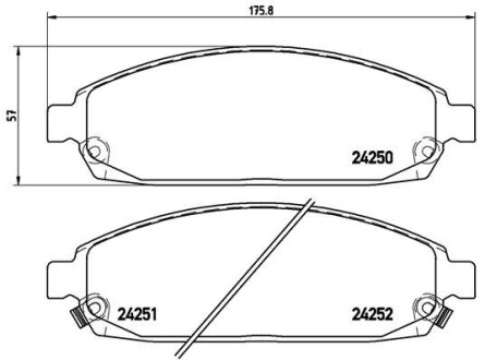 Комплект гальмівних колодок brembo p37 010