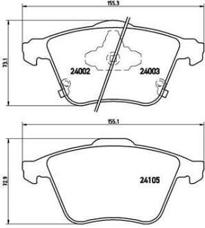 Гальмівні колодки дискові brembo p49038