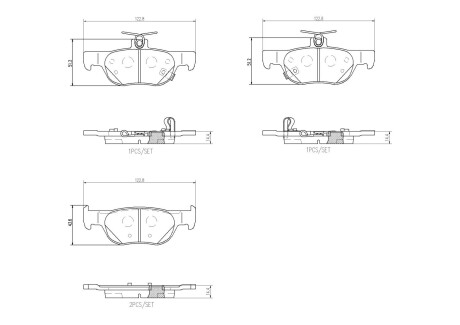 Колодки гальмівні дискові (комплект 4 шт) brembo p49064 (фото 1)