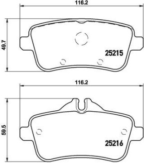 Комплект гальмівних колодок brembo p50 100