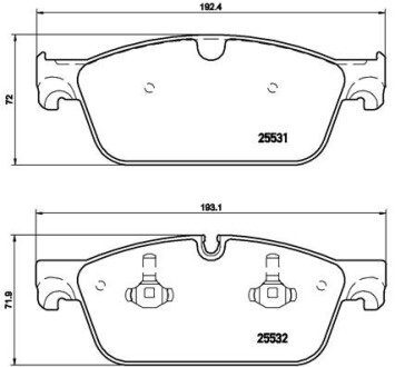 Комплект гальмівних колодок brembo p50 102