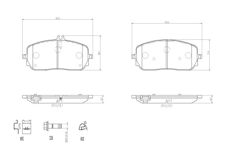 Гальмівні колодки дискові brembo p50152 (фото 1)