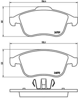 Гальмівні колодки дискові brembo p68 045