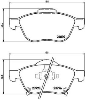 Комплект гальмівних колодок brembo p83043