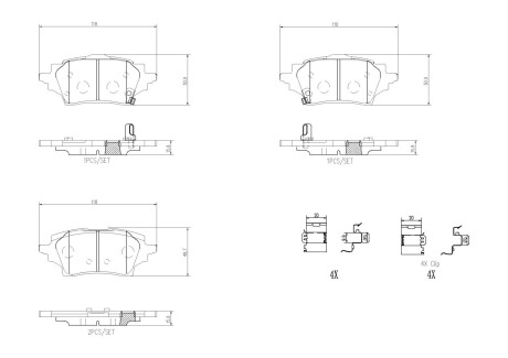 Гальмівні колодки дискові brembo p83178 (фото 1)