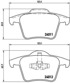 Комплект гальмівних колодок brembo p86 019