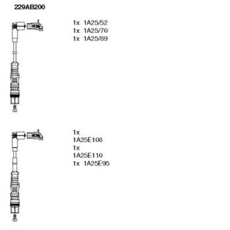 Комплект проводов высокого напряжения. bremi 229AB200