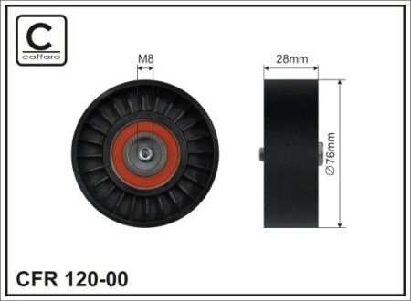 Ролик натягнення 76x17x28 Audi A4/A6 1.6/1.8T/2 caffaro 12000