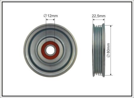 Ролик натяжний ременя поліклинового (приводного) caffaro 379133