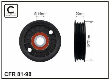 Ролик 77X20.5X15 полiклинового паска VW Passat caffaro 8198