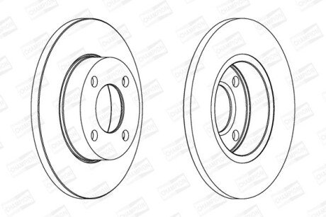 VW диск гальмівний передн.Audi 80,100 76-91 champion 561238CH