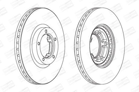 FORD диск гальмівний передн.(вент.)Transit 91-(254*24) champion 561624CH