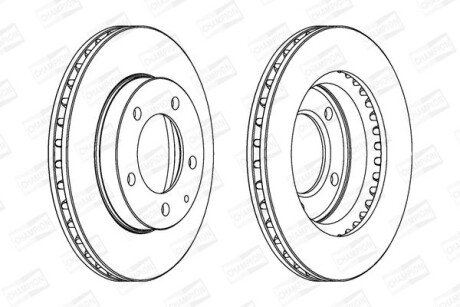 MAZDA диск гальмівний перед. (вентил.) Ford Probe,626 IV 91-,Premacy, Xedos 91-(258*24) champion 561716CH