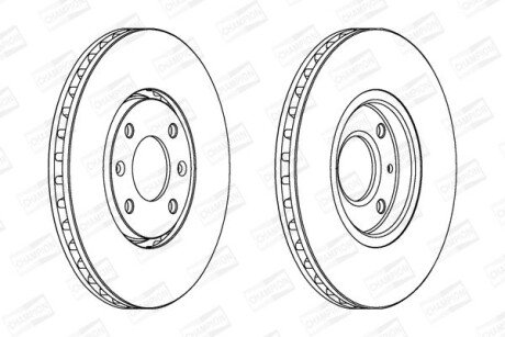 PEUGEOT диск гальмівний передній 406,Citroen Xantia 95- champion 562019CH