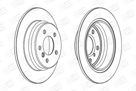 BMW диск гальмівний задн.E39 2.0/2.5 96- champion 562062CH