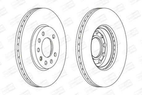 OPEL диск гальмівний передн.вент. Astra G/H,Meriva champion 562070CH