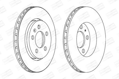 VW диск гальмівний задн.(вентил.) Golf IV, New Beetle Audi A3/ TT/S3Skoda Octavia champion 562133CH