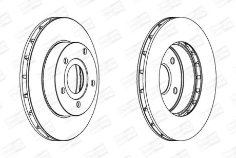 Диск гальмівний передній (кратно 2) Jeep Grand Cherokee (99-) champion 562147CH