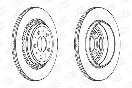 VOLVO диск гальмівний задн. &quot;17&quot; XC90 02- (336*30) champion 562218CH