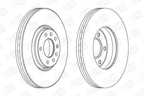 OPEL диск гальмівний передн.Astra G,H,Meriva,Zafira champion 562240CH