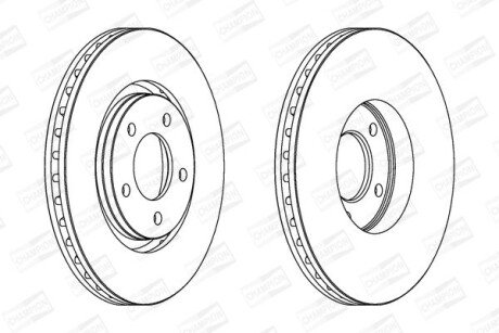 CHRYSLER диск гальмівний передн.&quot;16&quot; Voyager 00 - champion 562292CH