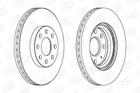 OPEL диск гальмівний передній Corsa D 06-,Fiat Grande Punto 05- champion 562304CH