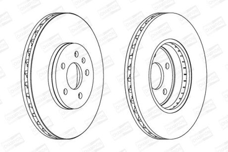 VW диск гальмівний передній (320мм) Audi A4 07-,A5. champion 562511CH