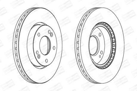 HYUNDAI гальмівний диск передн.Coupe,i30,Tucson,Kia Carens II,III,Cerato,Magentis,Soul,Ceed,Sportage (280*26) champion 562625CH