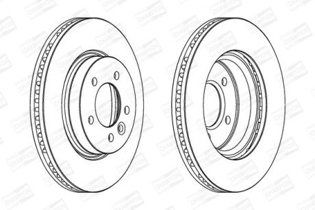 LANDROVER диск гальмівний передн.Discovery 04- champion 562666CH-1