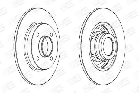 CITROEN диск гальмівний задн.C3,C4 Peugeot 207,307 champion 562938CH-1